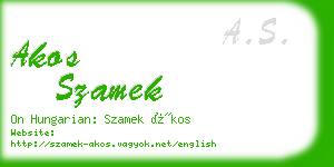 akos szamek business card